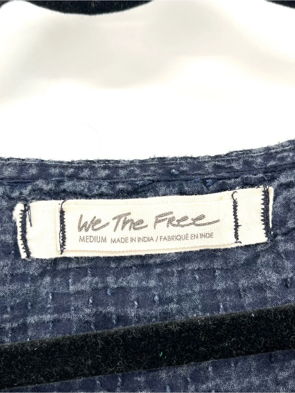 FREE PEOPLE WE THE FREE Cool Meadow Top Blue M Cotton Boho Buttons Flowy Blouse